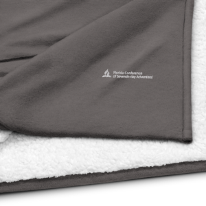 Premium embroidered sherpa blanket